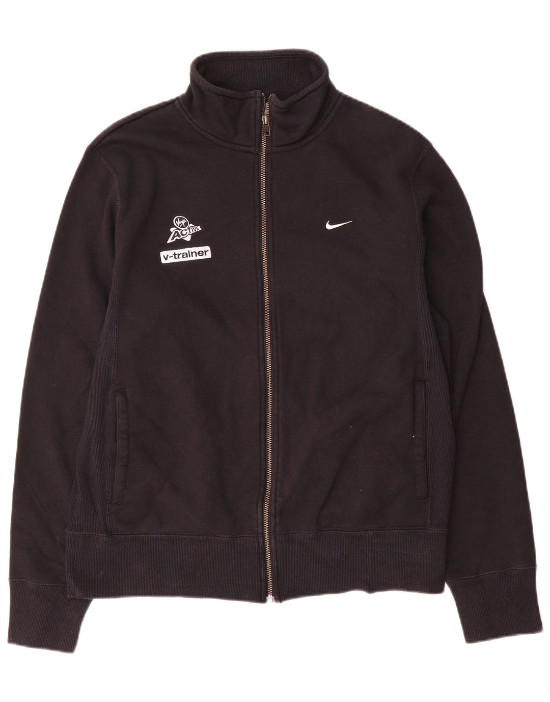 Nike - Chaqueta de chándal gráfica para hombre, talla 38/40, algodón negro mediano