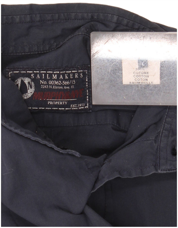 MURPHY & NYE Camisa Sailmakers para hombre grande azul marino algodón
