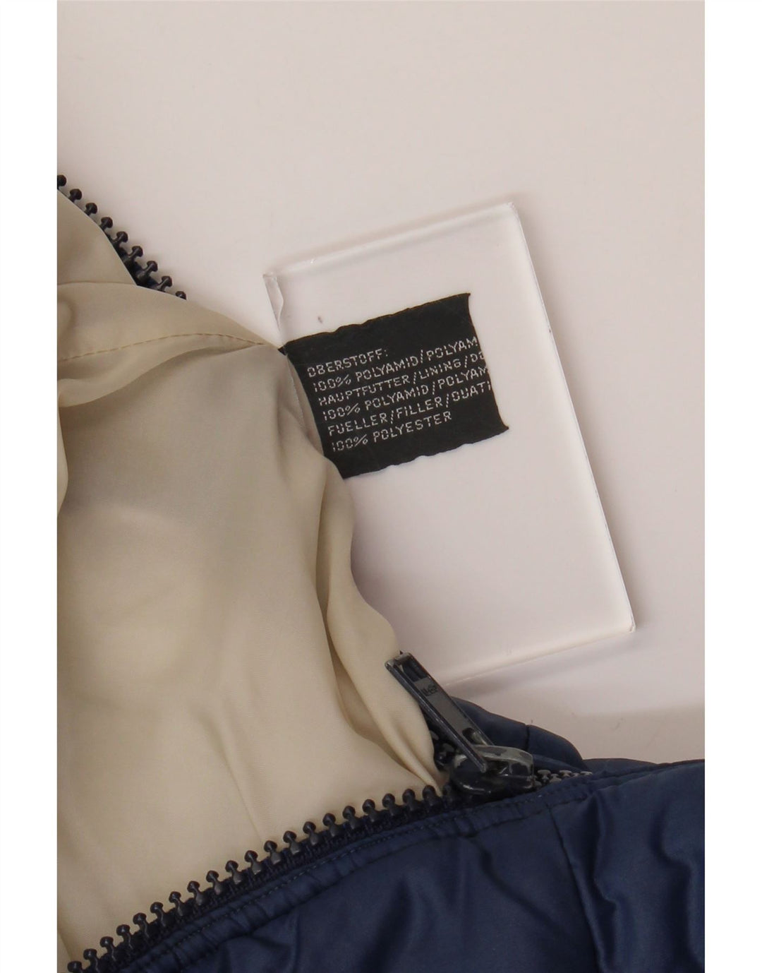 VINTAGE Chaqueta cortavientos para hombre Reino Unido 38 Poliéster azul marino medio