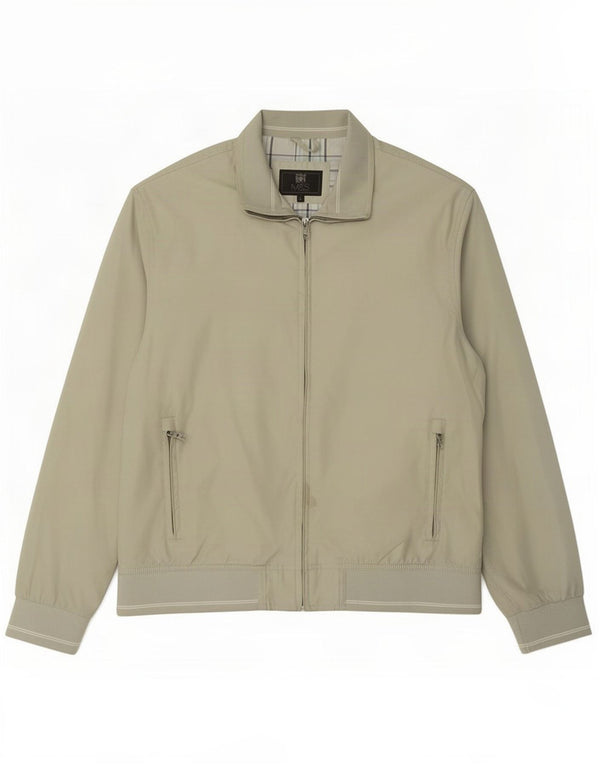 Marks & Spencer Mens Standard Fit Bomber Jacket UK 40 Large Green Polyester