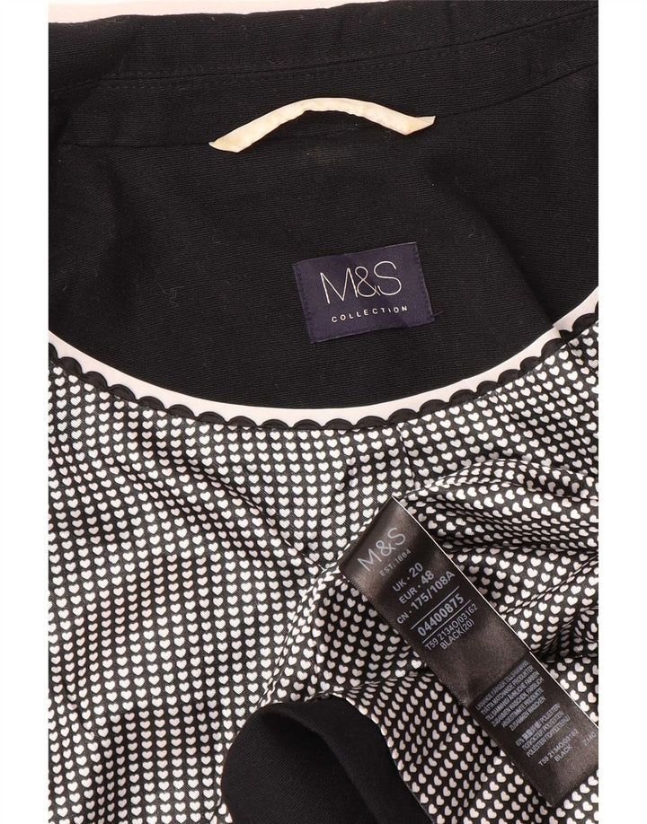 Marks & Spencer Chaqueta tipo blazer con 1 botón para mujer UK 20 2XL Poliéster negro