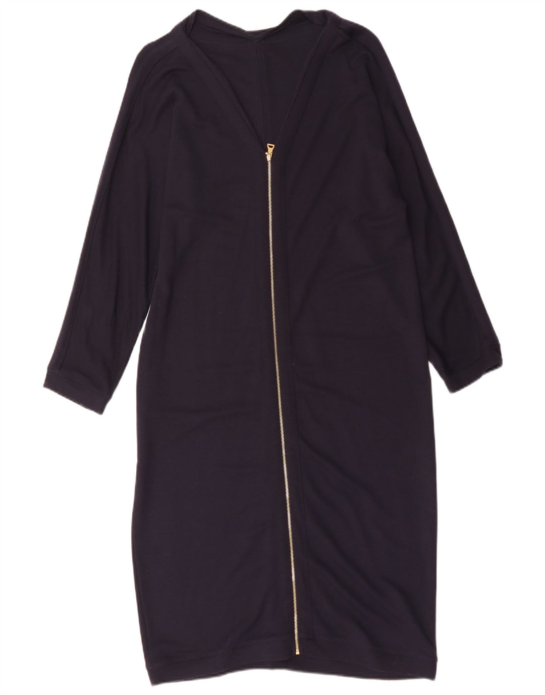 Jaeger Vestido básico de manga larga para mujer UK 46 Large Viscosa azul marino