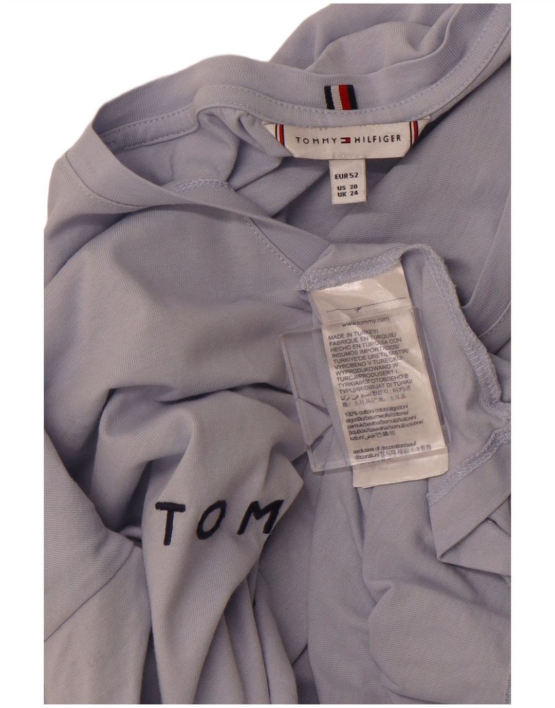 TOMMY HILFIGER Camiseta gráfica para mujer Top ES 34 4XL Algodón azul