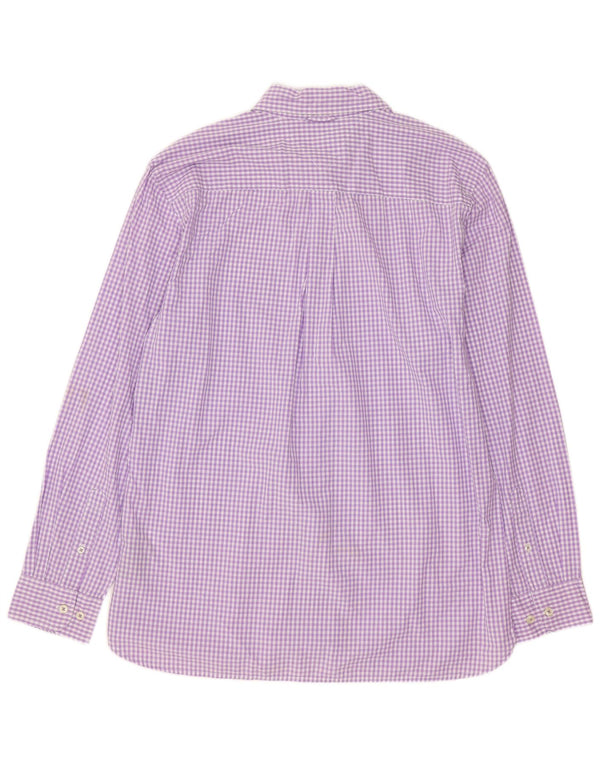 Camisa Tommy Hilfiger de corte personalizado para hombre de algodón a cuadros morado grande