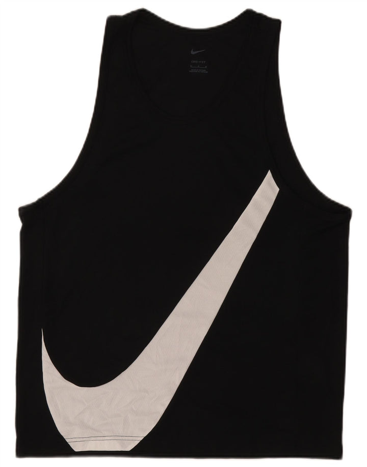 Nike Camiseta sin mangas Dri Fit Graphic para hombre Poliéster negro mediano
