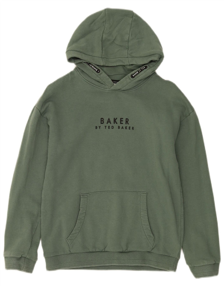 TED BAKER Jersey con capucha gráfico para niña 11-12 años Algodón verde