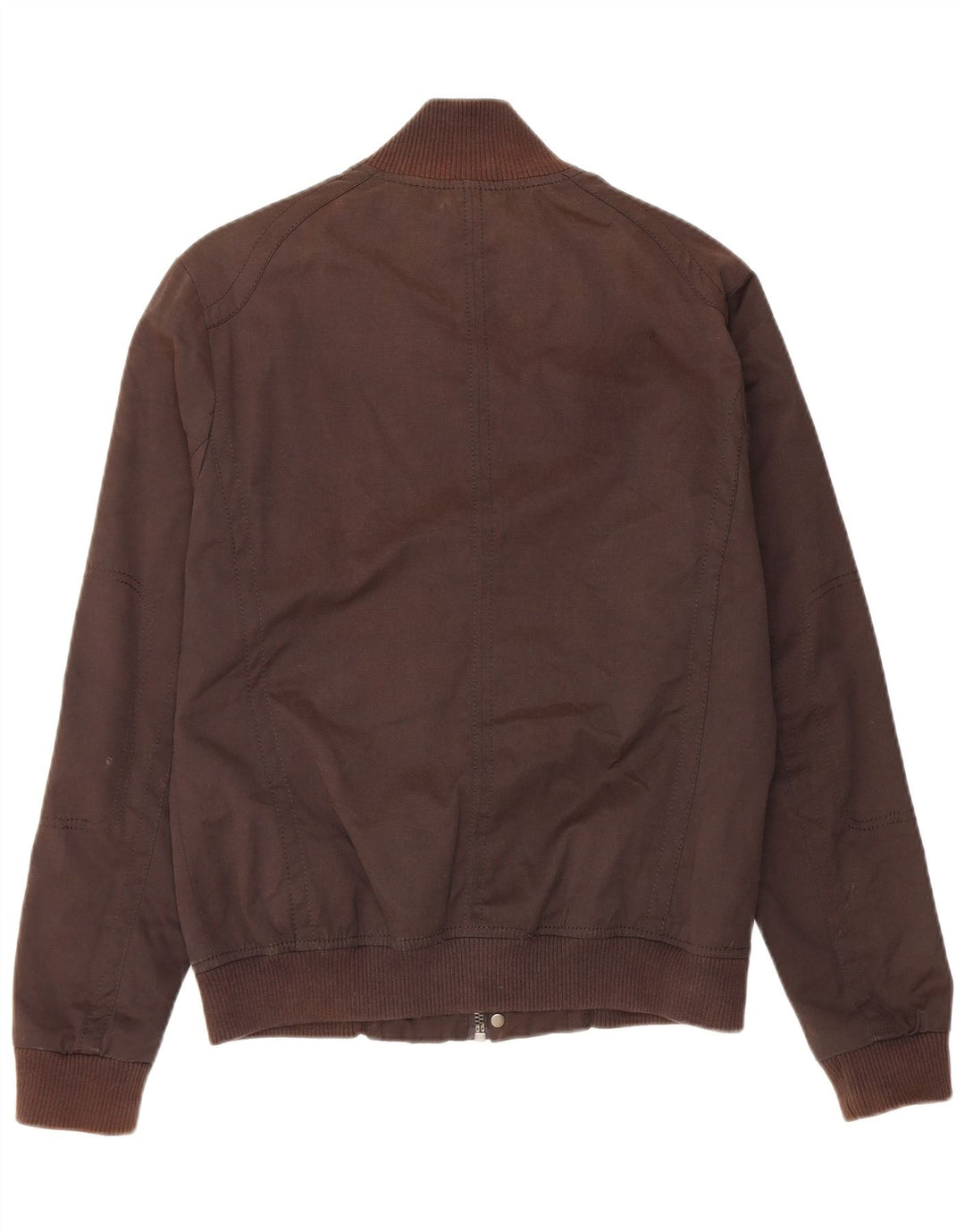 Zara Mens Bomber Jacket UK 40 Grande Algodón Marrón