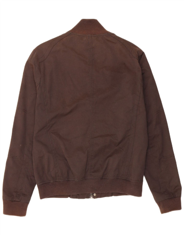 Zara Mens Bomber Jacket UK 40 Grande Algodón Marrón