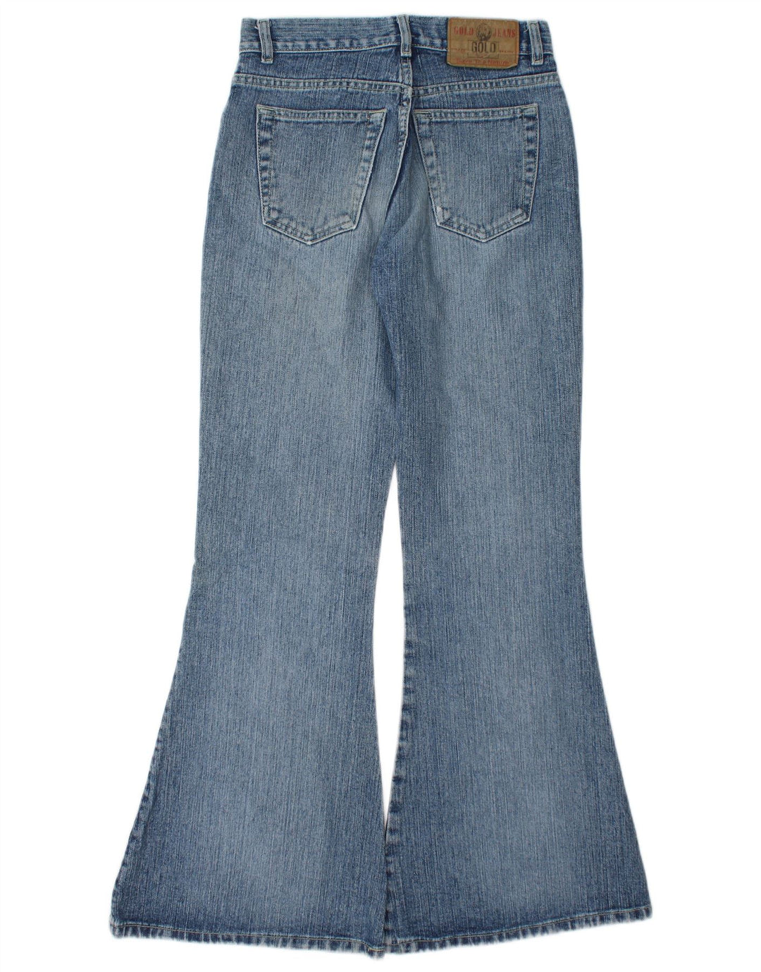 Vintage mujer jeans acampanados IT 40 Pequeño W27 L31 Azul