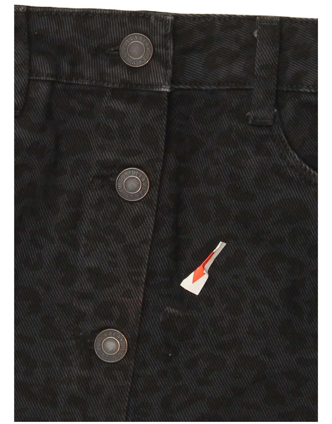 Falda Vaquera Mujer Pull & Bear Small W26 Algodón Estampado Animal Negro
