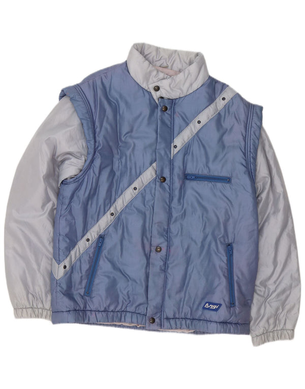 Brugi Chaqueta cortavientos para hombre IT 52 XL Poliéster color block azul