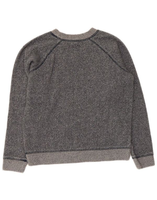 Jack Wills Sudadera corta para mujer Jumper UK 10 Small Grey Herringbone