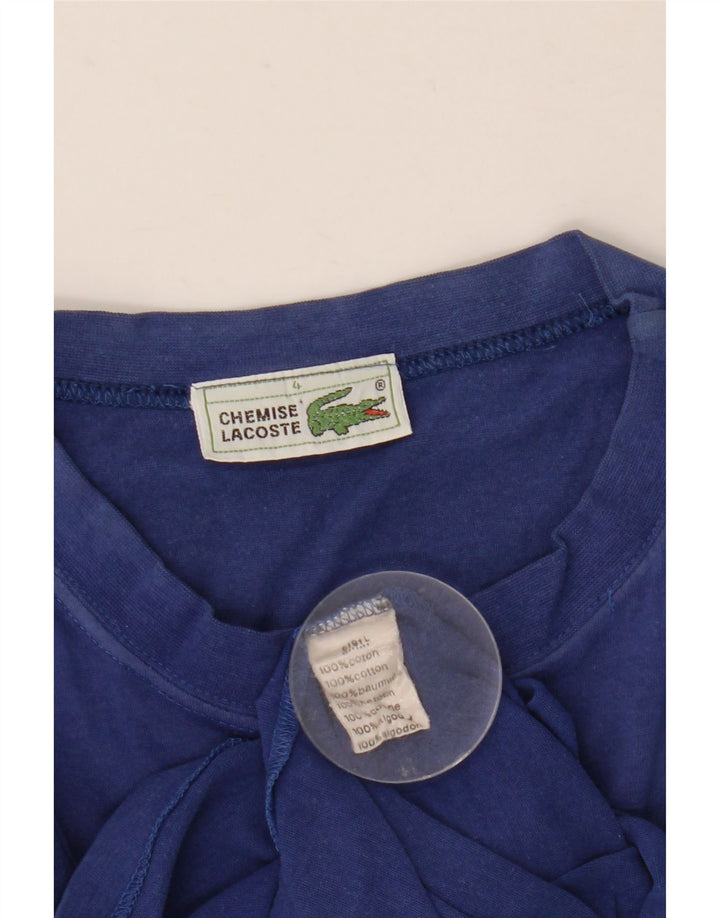 Camiseta Lacoste para hombre talla superior 4 algodón azul medio