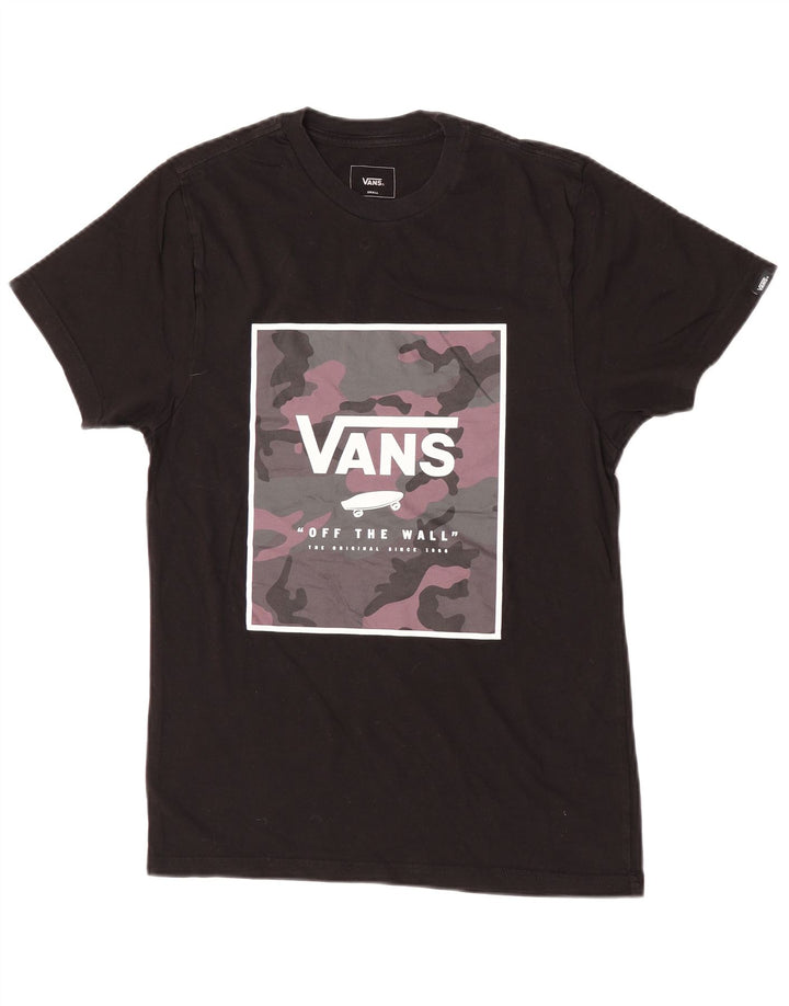 Vans Camiseta con gráfico de ajuste personalizado para hombre, talla pequeña, algodón negro