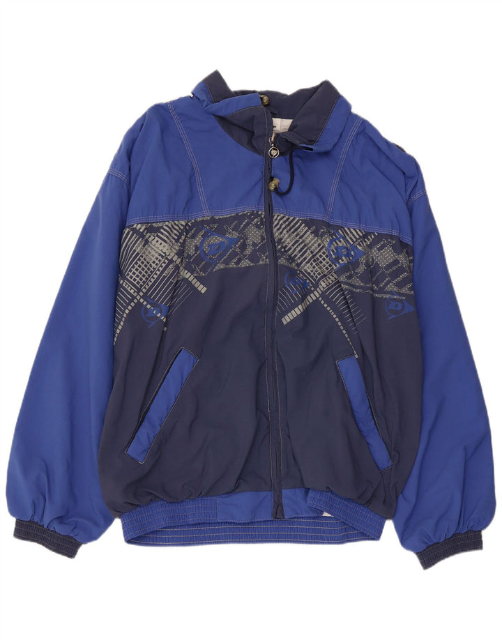 DUNLOP Mens Graphic Tracksuit Top Jacket IT 50 Medium Blue Colourblock