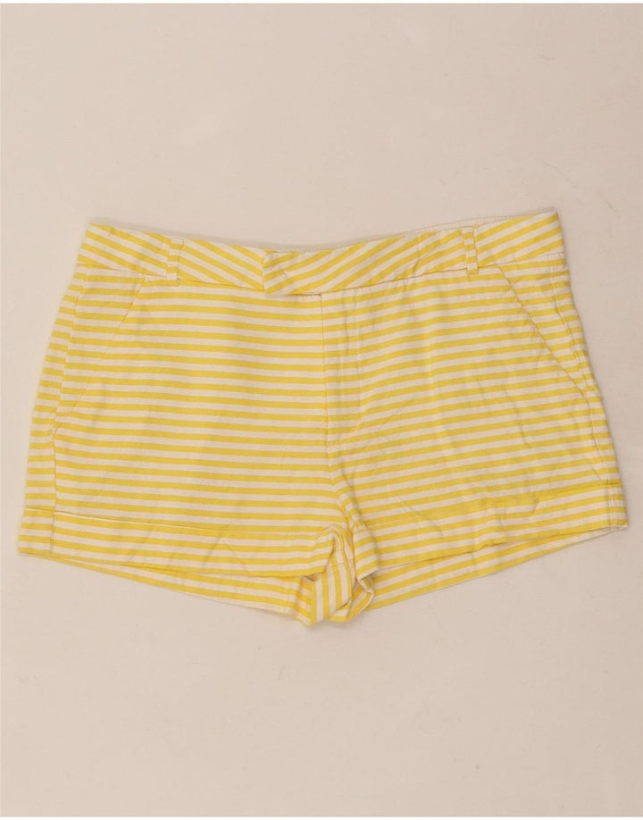 Zara Mujer Hot Pants Small W26 Viscosa A Rayas Amarillas