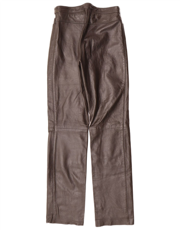 MADDOX Pantalones de cuero para mujer EU 36 Small W26 L32 Cuero marrón