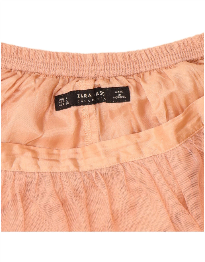 ZARA Mujer Falda Tutú De Cintura Alta Grande W30 Rosa