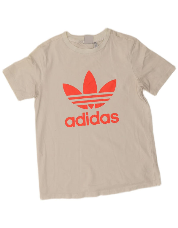 Adidas Camiseta gráfica para mujer Top UK 12 Medium White Cotton