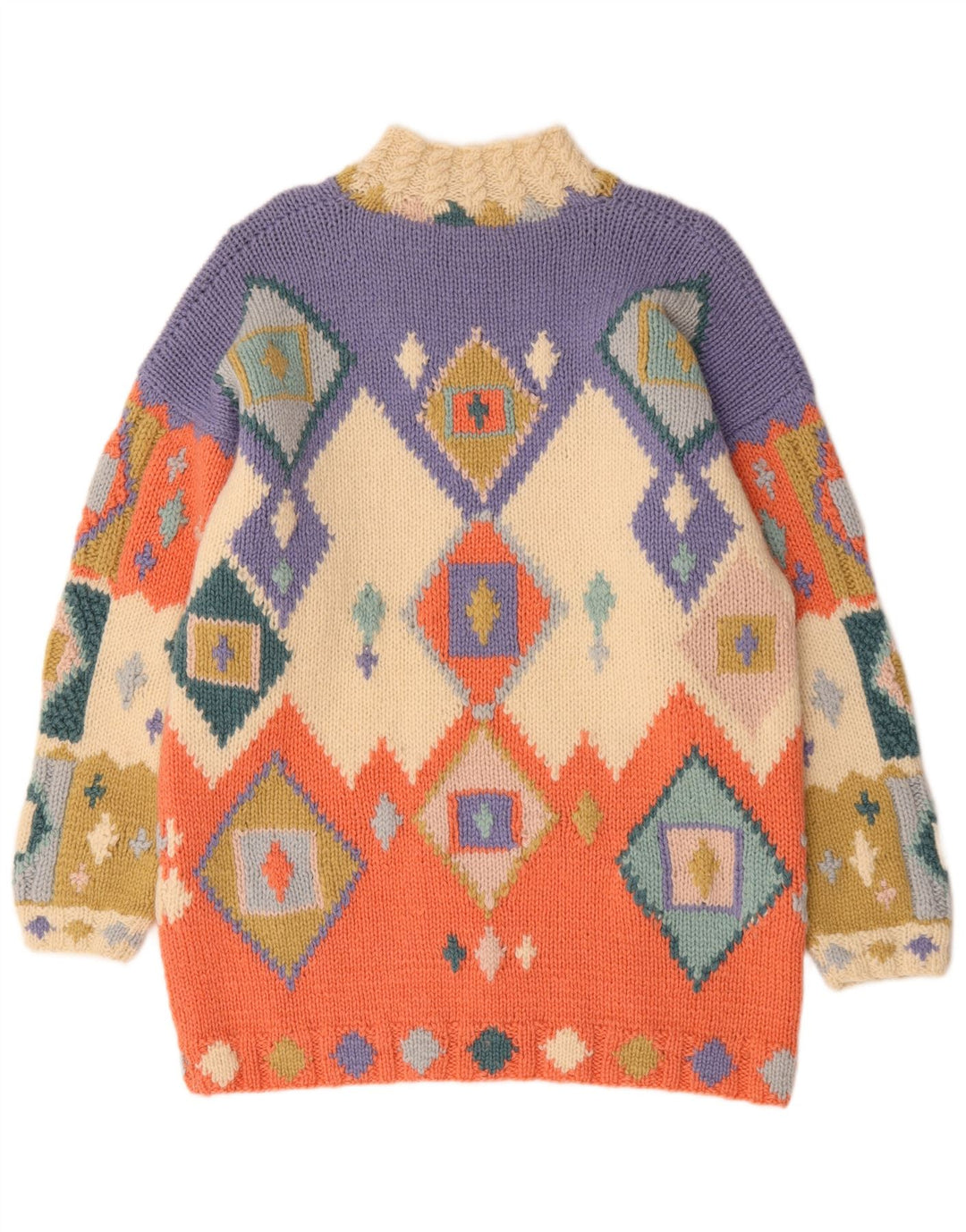 Paco Jersey Largo con Cuello Alto para Mujer UK 10 Small Multicolor N