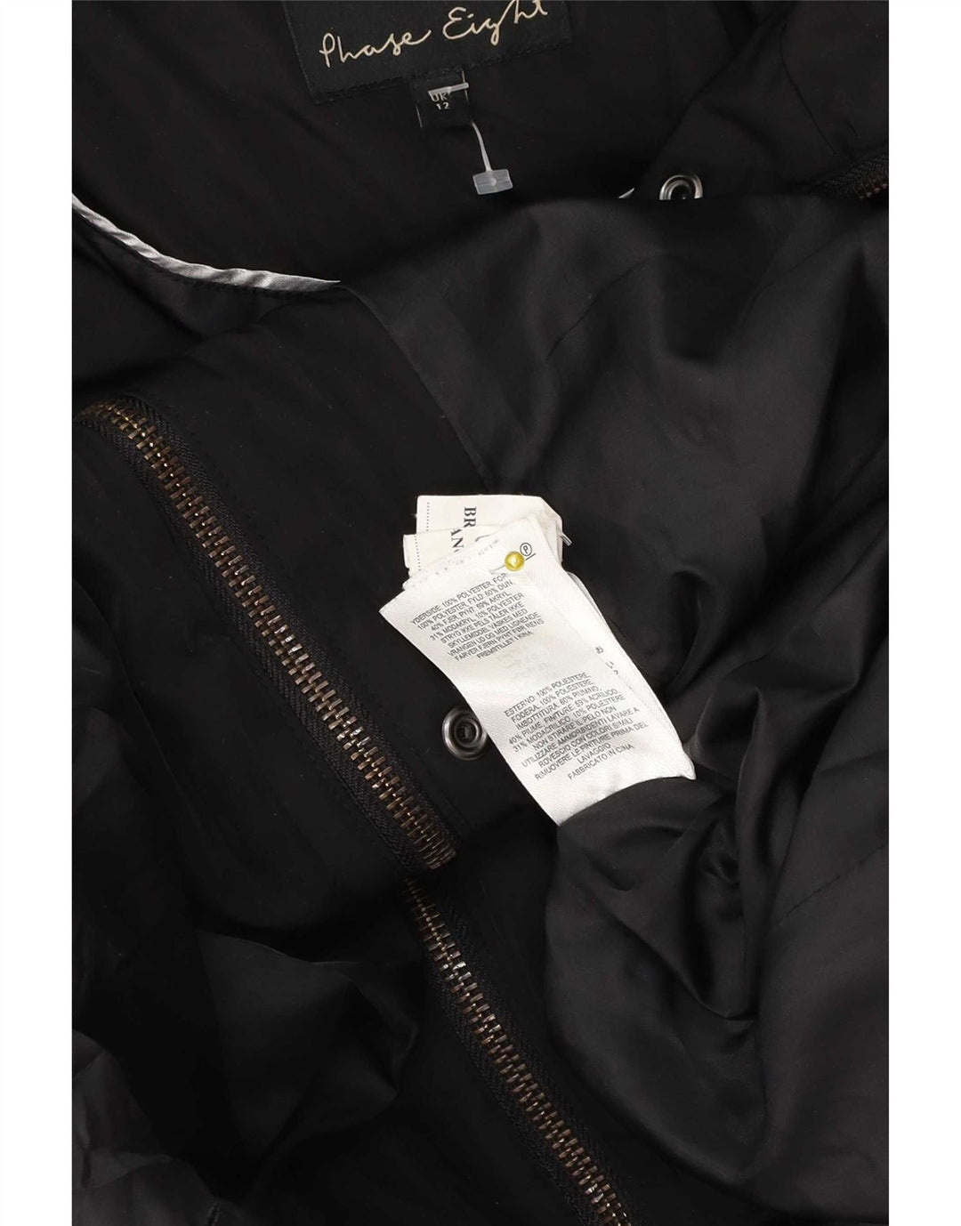Phase Eight Abrigo acolchado extragrande con capucha para mujer, talla 44, talla M, color negro