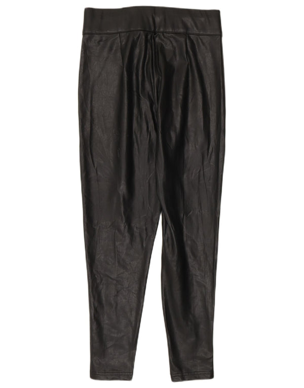 Marks & Spencer Pantalones de piel sintética para mujer UK 8 Small W26 L24 Negro