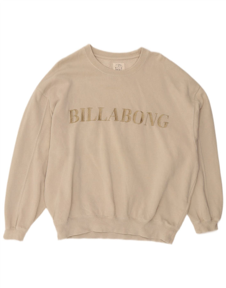 Billabong Sudadera extragrande para mujer UK 12 Medium Off White Cotton