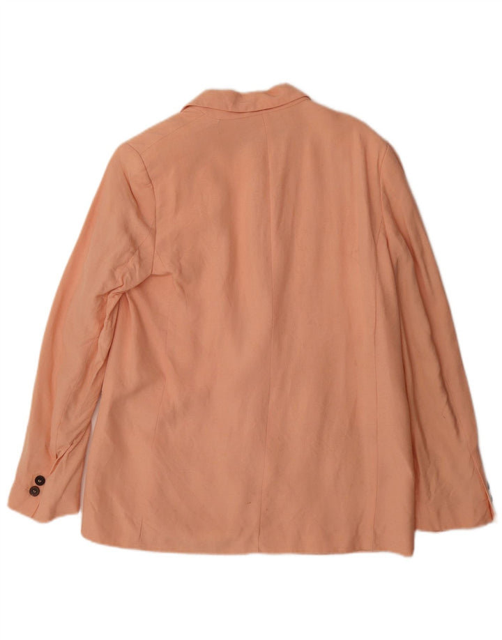 Zara Chaqueta Blazer De 1 Botón para Mujer UK 44 Viscosa Rosa Mediana