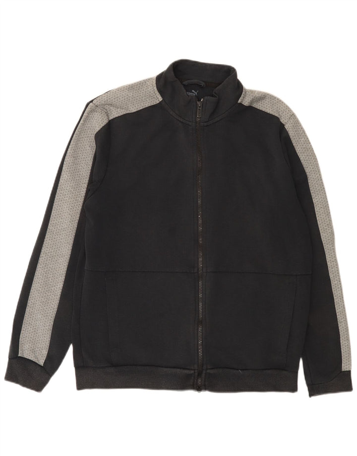 Puma Chaqueta de chándal para hombre de algodón color block en color negro mediano