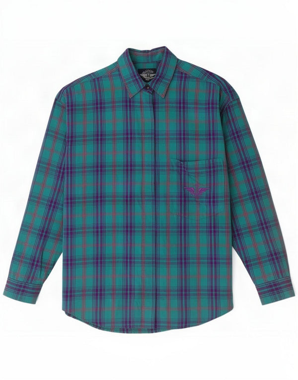 Dockers Camisa extragrande para mujer UK 46 Large Turquesa Cuadros Algodón