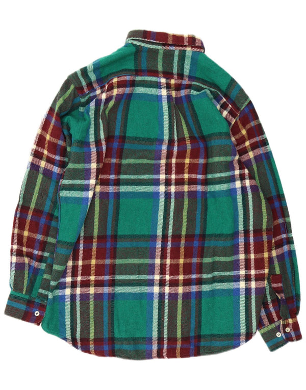 Camisa de franela vintage para hombre XL Viscosa a cuadros verdes