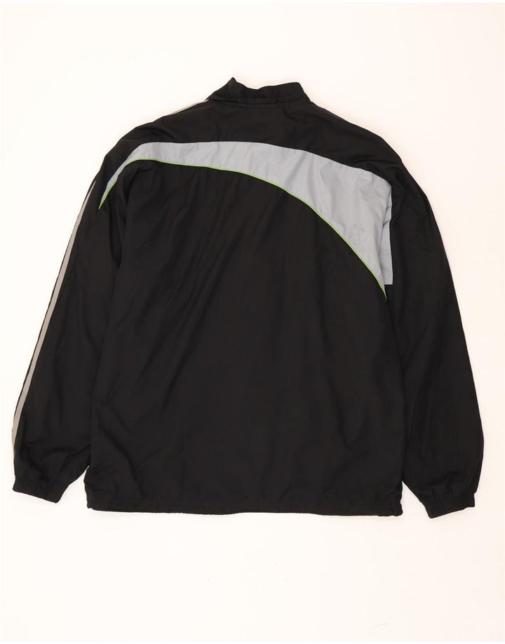 Adidas Hombre All Blacks Chándal Top Chaqueta Grande Negro Colorblock