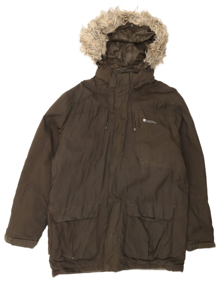 Parka con capucha para hombre Mountain Warehouse UK 38 Nylon marrón medio