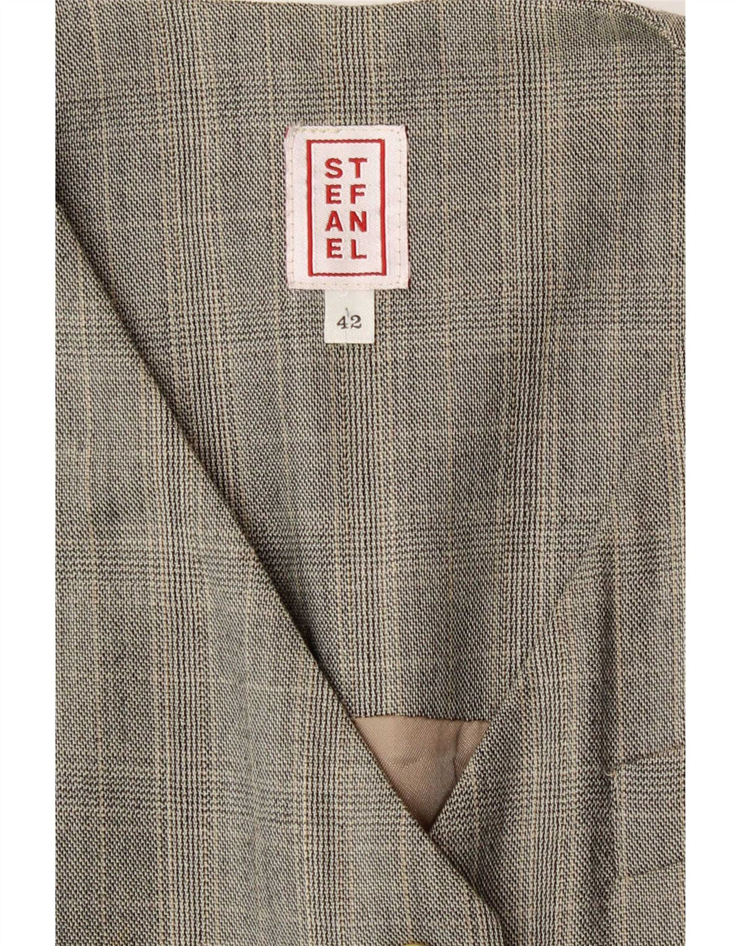 Vestido largo sin mangas Stefanel para mujer IT 44 Cuadros gris medio