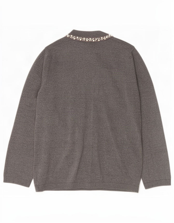 Zara Mujer Cárdigan Suéter UK 44 Grande Gris