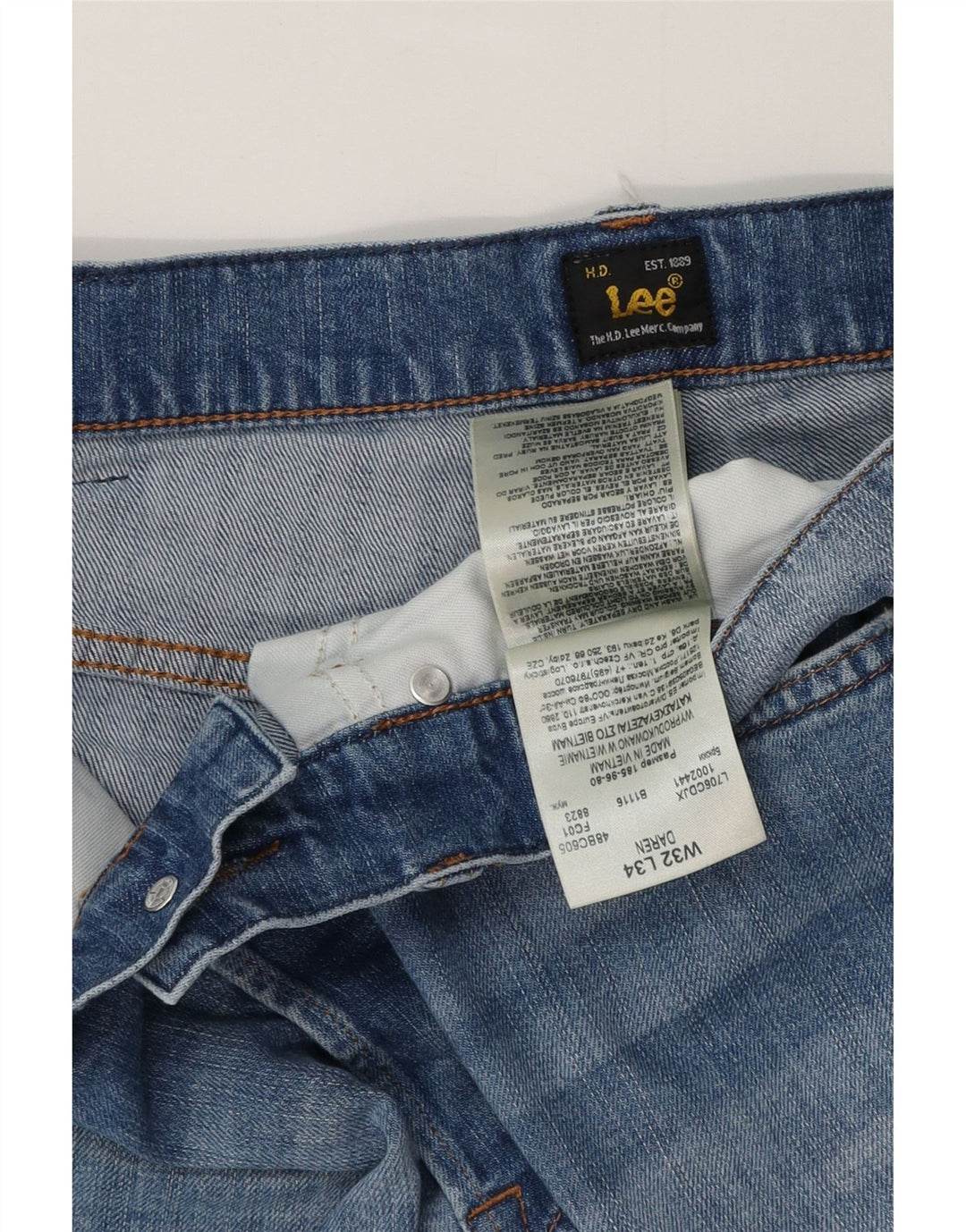 Lee Vaqueros Rectos Daren para Hombre W32 L34 Algodón Azul