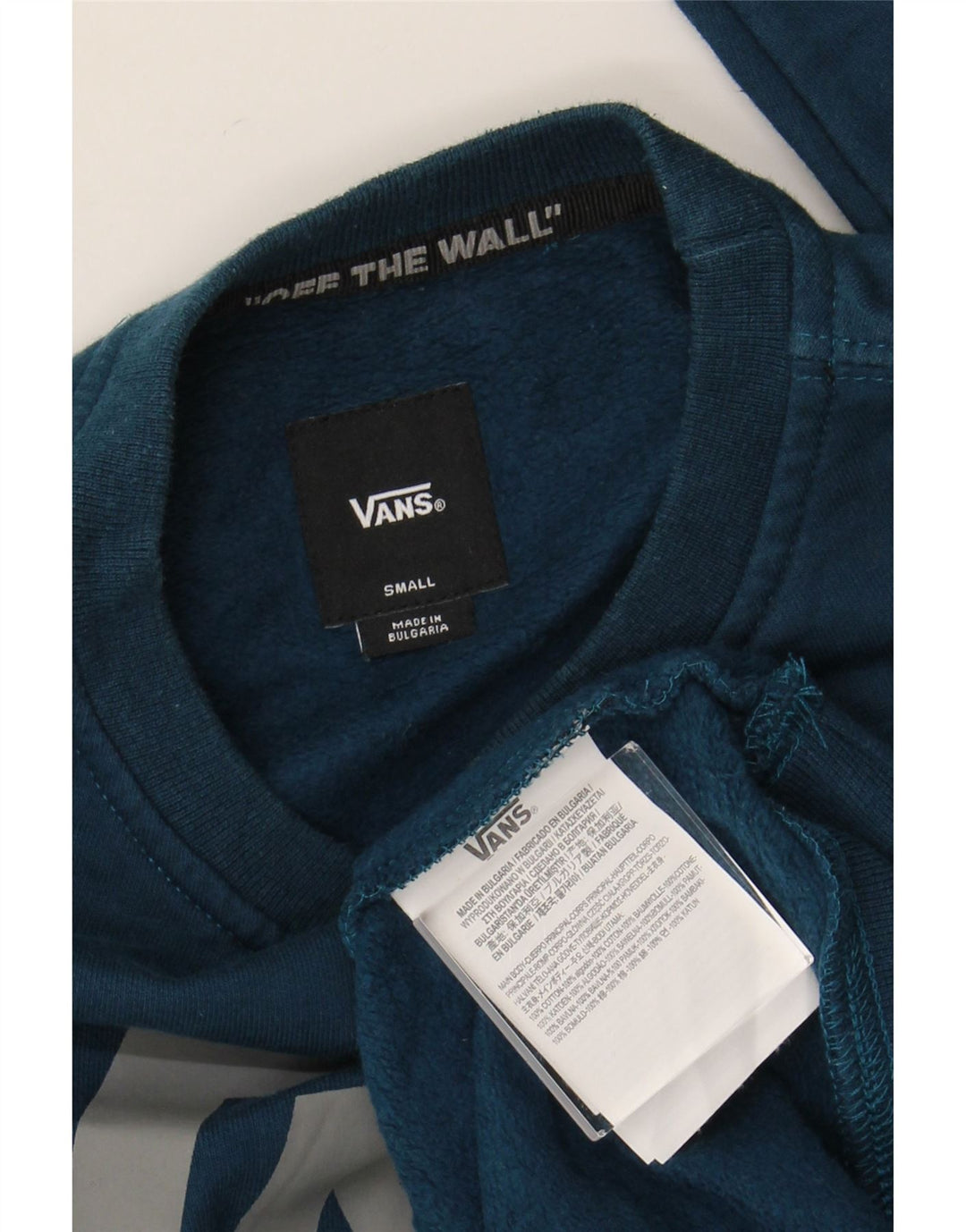 VANS Hombre Graphic Sudadera Jumper Small Azul Algodón