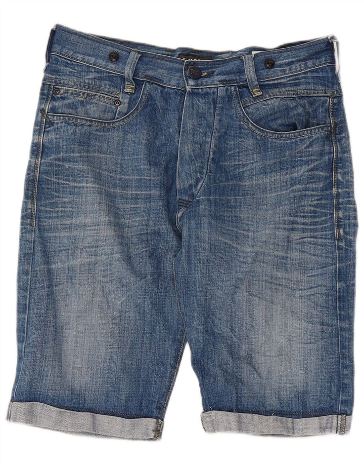 Lee Pantalones cortos vaqueros con cincha verde para hombre W29 Algodón azul pequeño