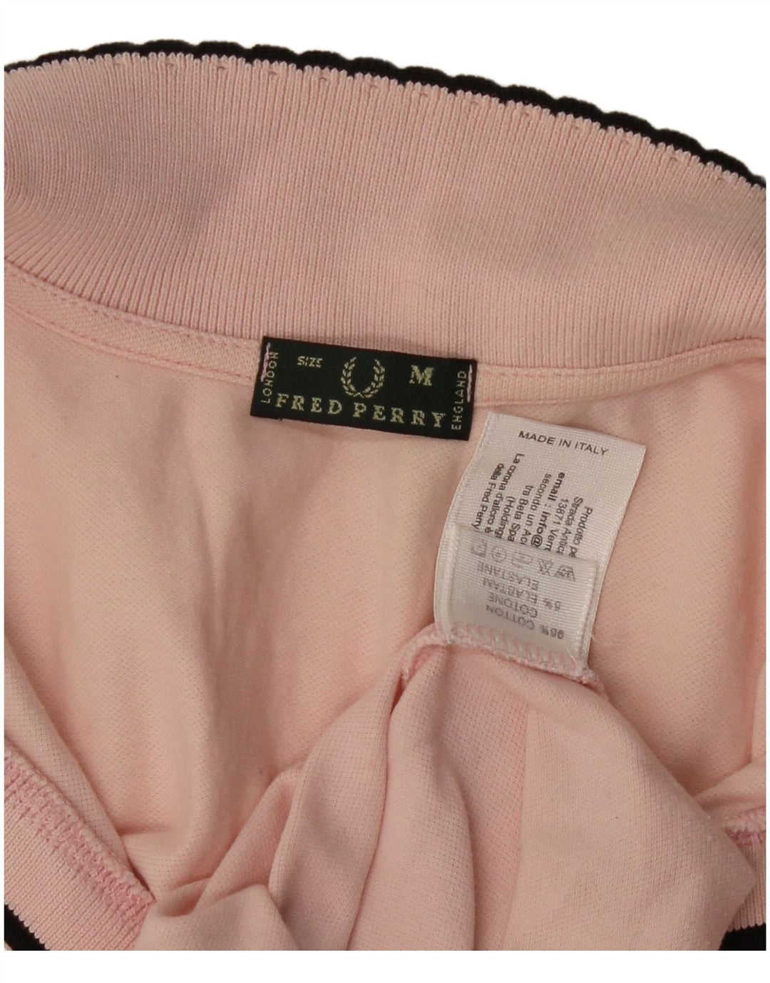 FRED PERRY Polo de manga larga para mujer UK 12 Algodón rosa medio