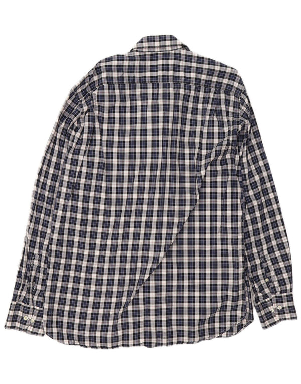 Barbour Camisa De Franela Hombre XL Algodón A Cuadros Azul Marino