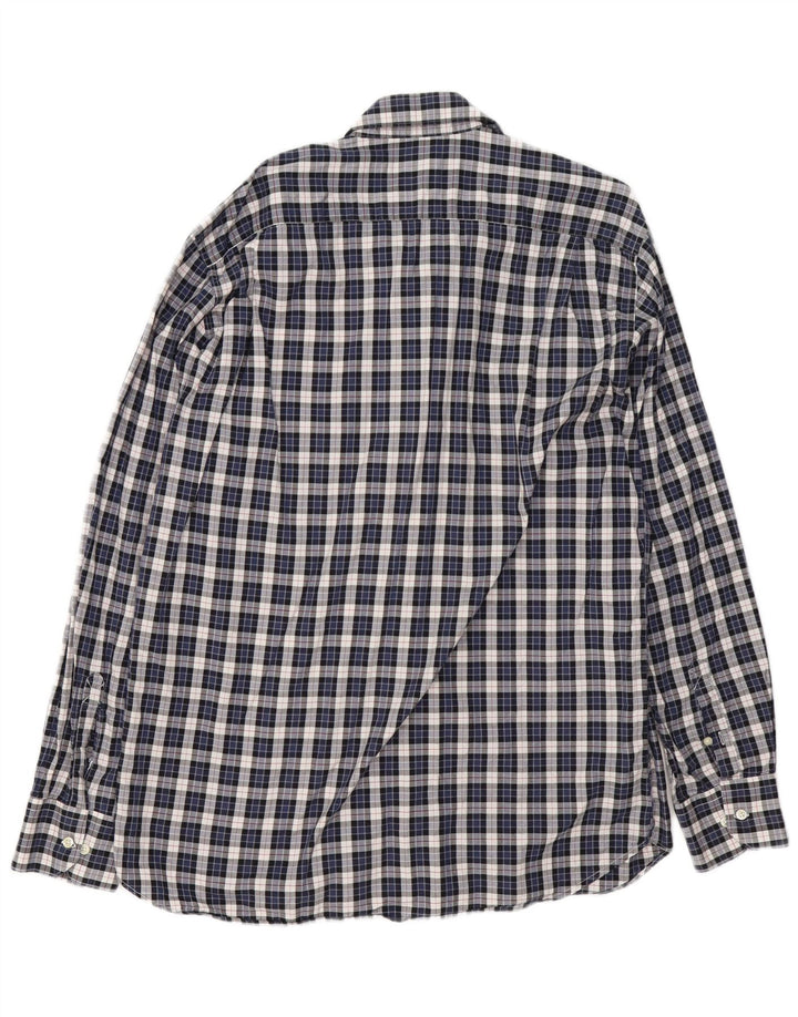 Barbour Camisa De Franela Hombre XL Algodón A Cuadros Azul Marino