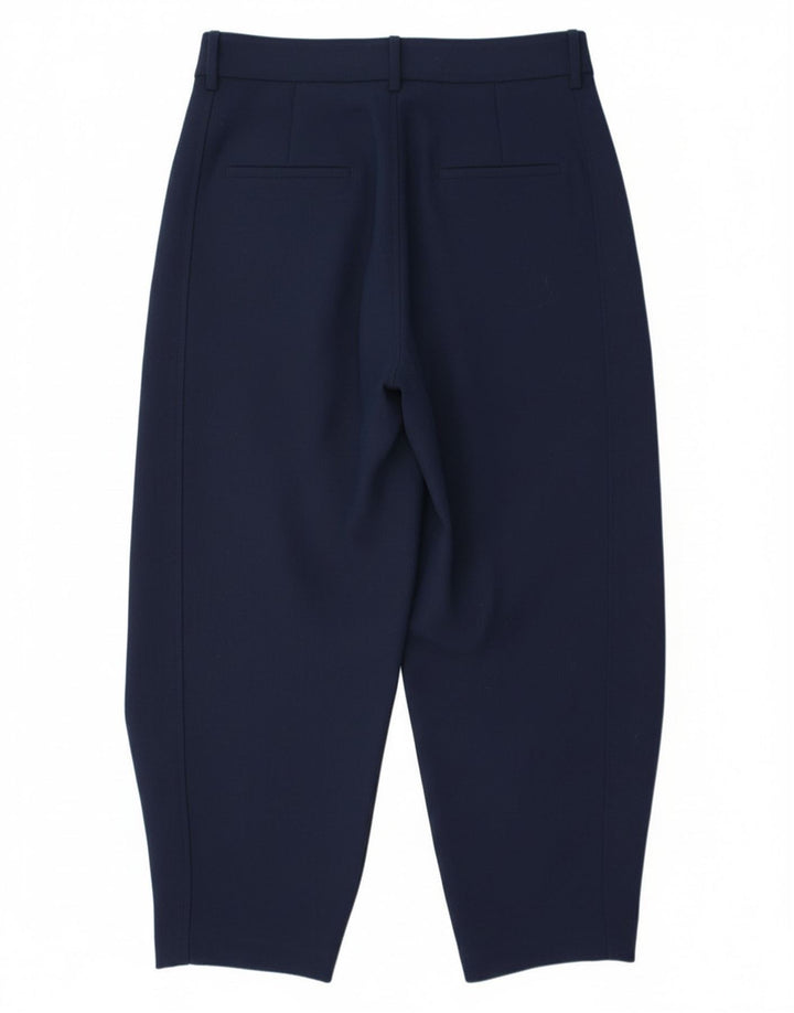Zara Mujer Pantalón Chino Pegged Mediano W28 L26 Poliéster Azul Marino