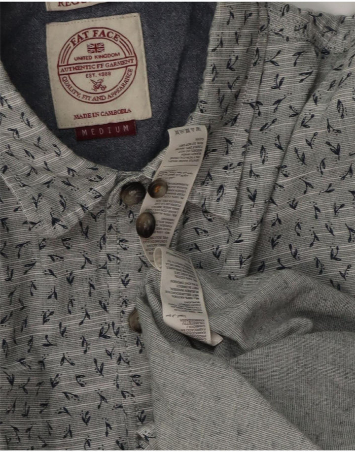 Camisa de corte estándar de hombre de Fat Face de algodón moteado en gris medio
