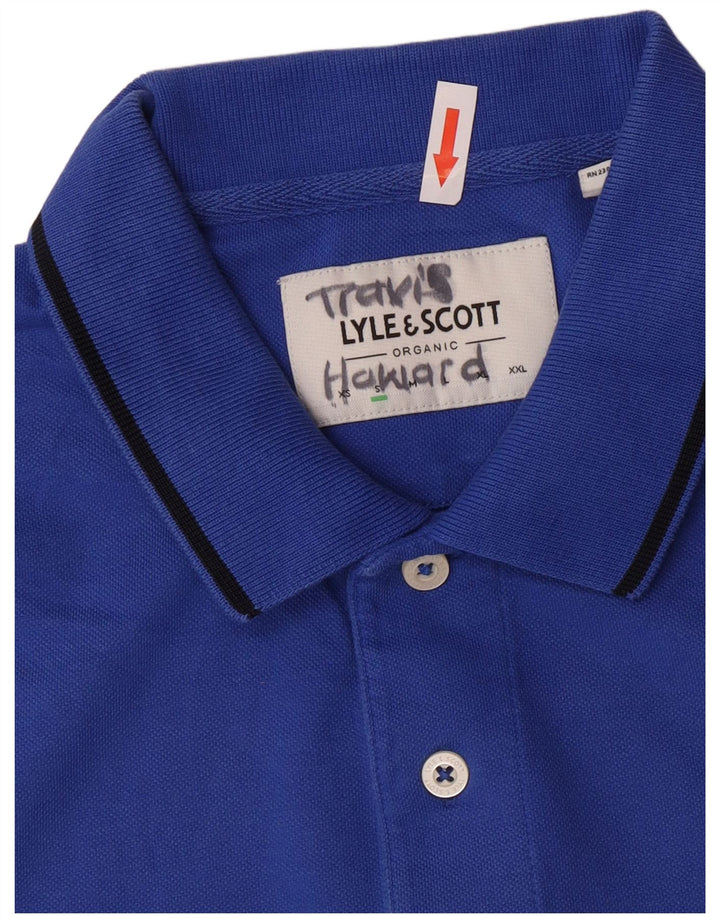 Lyle & Scott Polo para hombre pequeño de algodón azul