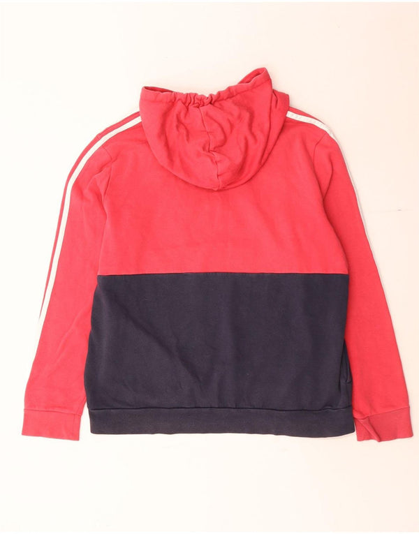 Adidas Sudadera con capucha gráfica para mujer UK 20/22 XL Rojo Colorblock Algodón