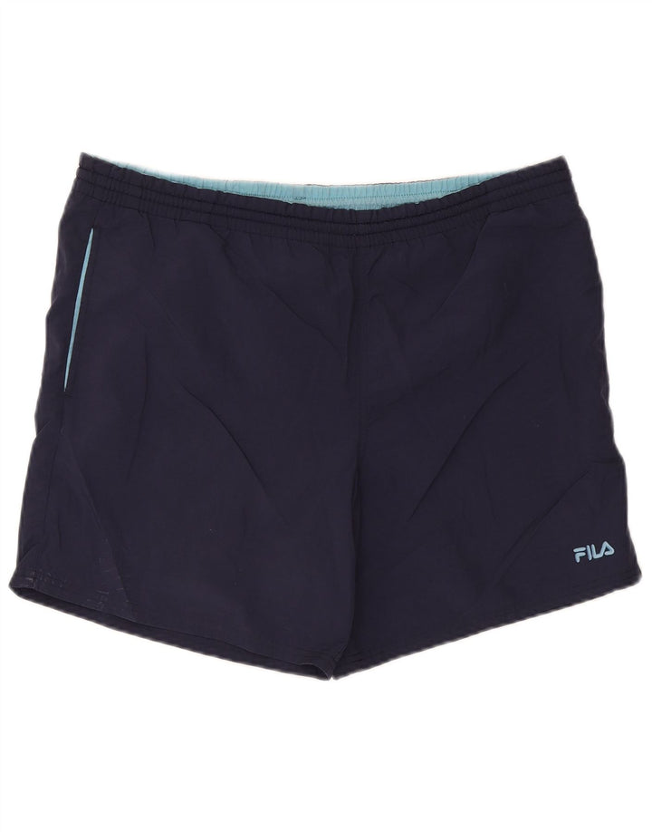 Fila - Pantalones cortos deportivos para hombre, talla grande, poliéster azul marino