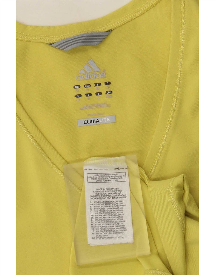 Adidas Mujer Climalite Chaleco Top UK 14 Medio Amarillo Poliéster