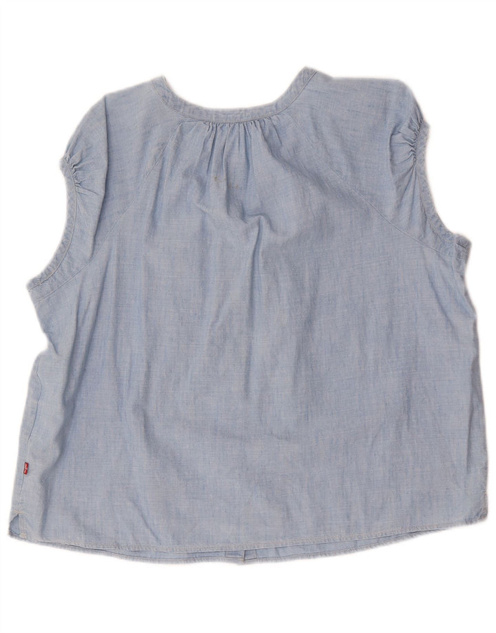 Levi's Blusa camisera extragrande para mujer UK 46 Algodón azul grande