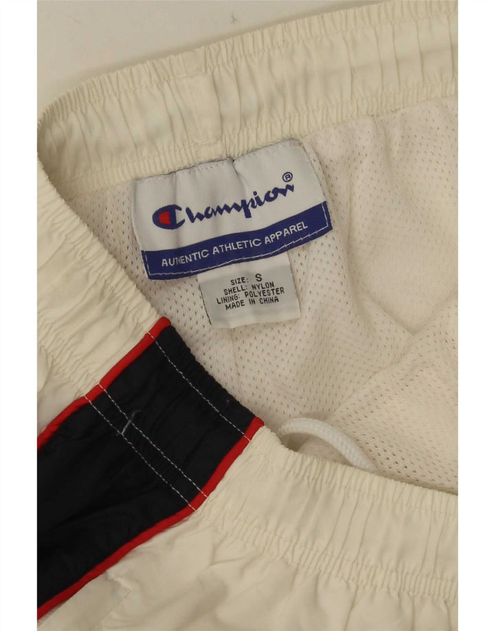 Champion Pantalones De Chándal Capri Para Hombre Nylon Blanco Pequeño Con Bloques De Color