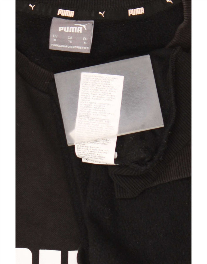 Puma Hombre Sudadera Gráfica Jumper XL Algodón Negro